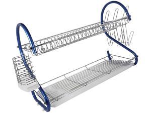 Better Chef 22-Inch, 2-Tier, Chrome Plated Dishrack in Blue Better Chef 22-Inch, 2-Tier, Chrome Plated Dishrack in Blue