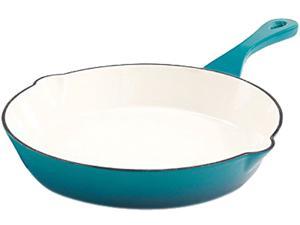 Crock Pot Artisan Enameled 10" Round Cast Iron Skillet in Teal Ombre
