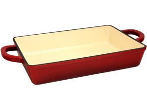 Crock Pot 112006.01 Artisan 13 Inch Enameled Cast Iron Lasagna Pan, Scarlet Red