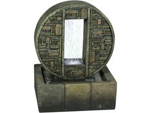 Hi-Line Gift Fountain-Rainfall In Brick Design Medallion with LED