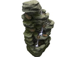 Hi-Line Gift Multilevel Stone Fountain with 3 White LED Lights