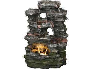 Hi-Line Gift Multi-Level Stone Fountain with Light