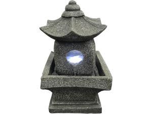 Hi-Line Gift 11" Pogoda Fountain with Warm White LED