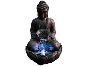 Hi-Line Gift Meditating Buddha Fountain with LED
