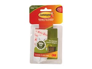 3M Command 17043 Wire-Backed Picture Hanging Hooks Value Pack, White, 3 Hangers, 6 Strips 3M Command 17043 Wire-Backed Picture Hanging Hooks Value Pack, White, 3 Hangers, 6 Strips