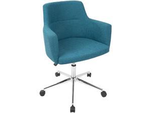 LumiSource OC-ANDRW TL Andrew Contemporary Adjustable Teal Fabric Office Chair Teal