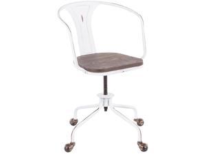 LumiSource OC-OR VW+E Oregon Industrial Vintage White and Espresso Task Chair White and Espresso