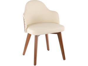 LumiSource CH-AHOY WL+CR Ahoy Chair Walnut Bamboo, Cream Pu, Brass Metal