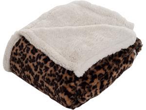 Lavish Home Throw Blanket - Fleece/Sherpa - Leopard Lavish Home Throw Blanket - Fleece/Sherpa - Leopard