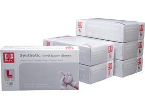 Basic Brand Synthetic Vinyl Exam Gloves 100pcs per Box, 6 Boxes, Large Size Basic Brand Synthetic Vinyl Exam Gloves 100pcs per Box, 6 Boxes, Large Size