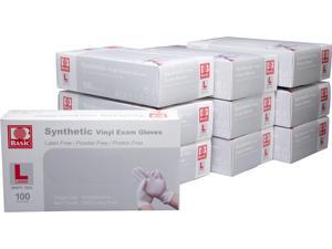 Basic Brand Synthetic Vinyl Exam Gloves 100pcs per Box, 10 Boxes, Large Size Basic Brand Synthetic Vinyl Exam Gloves 100pcs per Box, 10 Boxes, Large Size