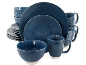Gibson Elite Rowland Dinnerware Set Blue 16 Piece Gibson Elite Rowland Dinnerware Set Blue 16 Piece