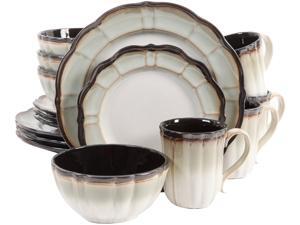 Gibson Mableton 16 Piece Dinnerware Set, Green Gibson Mableton 16 Piece Dinnerware Set, Green