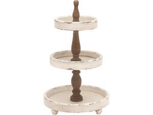 Cedar Crest 307401 White Wood Farmhouse 3 Tier Tray Stand Cedar Crest 307401 White Wood Farmhouse 3 Tier Tray Stand