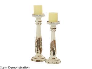 Cedar Crest 304469 Set of 2 Brown Wood Traditional Candle Holder Cedar Crest 304469 Set of 2 Brown Wood Traditional Candle Holder