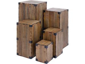 Cedar Crest 305258 Set of 5 Brown Wood Farmhouse Pedestal Table Cedar Crest 305258 Set of 5 Brown Wood Farmhouse Pedestal Table