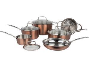 Cuisinart 10 Piece Classic Collection Metallic Stainless Steel Cookware Set - Copper