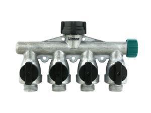 Gilmour AY4FFM Metal 4 Way Shut-Off Valve Connector Gilmour AY4FFM Metal 4 Way Shut-Off Valve Connector