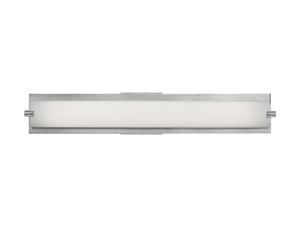 Access Lighting Geneva Wall or Vanity Fixture - 1 Light Brushed Steel Finish w/ Opal Glass Brushed Steel Bathroom Lighting