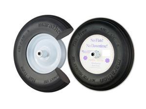Marathon Industries 4.80/4.00-8-Inch Flat Free Wheelbarrow Tire With Ribbed Tread - 15.5-Inch Marathon Industries 4.80/4.00-8-Inch Flat Free Wheelbarrow Tire With Ribbed Tread - 15.5-Inch