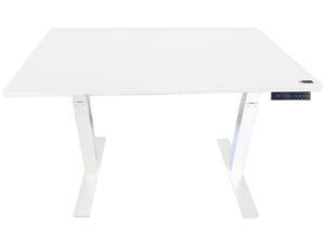 Uncaged Ergonomics RUWW Rise Up Electric Height Adjustable Sit/Stand Desk, with WHITE Desktop, Memory, Dual Motors (WHITE MDF Top/White Frame)