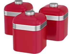 Swan Retro Cannisters Set of 3 Red