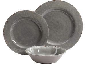 Studio California 114336.12 Mauna 12 Piece Heavy Weight Melamine Dinnerware Set, Grey Rustic Studio California 114336.12 Mauna 12 Piece Heavy Weight Melamine Dinnerware Set, Grey Rustic