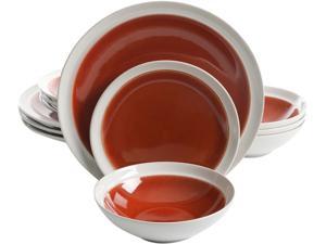 Gibson Elite 116882.12 Clementine 12 Piece Dinnerware Set, Red Gibson Elite 116882.12 Clementine 12 Piece Dinnerware Set, Red