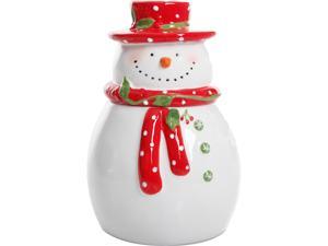 Gibson Overseas Christmas Cookie Jar Jolly Plenitude, 7.5" Snowman Cookie Jar