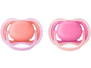 Philips Avent Ultra Air Pacifier, 6-18 Months, Pink/Peach, 2-pack, SCF245/22 Philips Avent Ultra Air Pacifier, 6-18 Months, Pink/Peach, 2-pack, SCF245/22