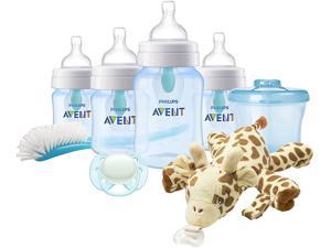 Philips Avent Anti-colic Baby Bottle With AirFree Vent Newborn Gift Set With Snuggle, Blue, SCD307/03