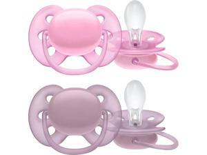 Philips Avent Ultra Soft Pacifier, 6-18 months, Pink, 4 pack, SCF211/41