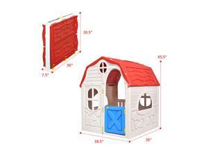 Kids Cottage Playhouse Foldable Plastic Play House Indoor Outdoor Toy Portable Kids Cottage Playhouse Foldable Plastic Play House Indoor Outdoor Toy Portable