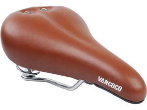 VANGOGO BS03 Comfort Bike Seat - Classic & Rivet Design Comfortable Bicycle Replacement Soft Padded Cushion Brown City Saddle for Men & Women VANGOGO BS03 Comfort Bike Seat - Classic & Rivet Design Comfortable Bicycle Replacement Soft Padded Cushion Brown City Saddle for Men & Women