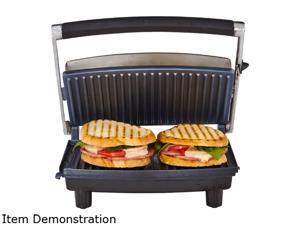 Continental Electric CP43529 2-Slice Panini Grill Maker, Stainless Steel Continental Electric CP43529 2-Slice Panini Grill Maker, Stainless Steel