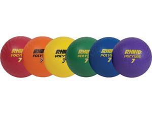 Champion Sports Rhino Playground Ball Set 8 1/2" Diameter Rubber Assorted 6 Champion Sports Rhino Playground Ball Set 8 1/2" Diameter Rubber Assorted 6