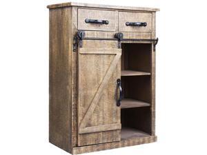 Brown Wood Rustic Sliding Barn Door Console Cabinet Storage Home Organizer Brown Wood Rustic Sliding Barn Door Console Cabinet Storage Home Organizer