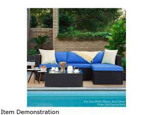 Bossin 5 Pieces Patio Furniture Sectional Sets,Outdoor All-Weather PE Rattan Wicker Lawn Conversation Sets,Garden Sofa Set with Coffee Table and Washable Couch Cushions (Royal Blue) Bossin 5 Pieces Patio Furniture Sectional Sets,Outdoor All-Weather PE Rattan Wicker Lawn Conversation Sets,Garden Sofa Set with Coffee Table and Washable Couch Cushions (Royal Blue)