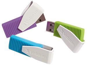 8GB SWIVEL USB FLASH DRIVE 3PK - BLUE, GREEN, VIOLET 8GB SWIVEL USB FLASH DRIVE 3PK - BLUE, GREEN, VIOLET