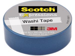 3M Washi Tape .59"X393" (15mmx10m)-Blue 3M Washi Tape .59"X393" (15mmx10m)-Blue