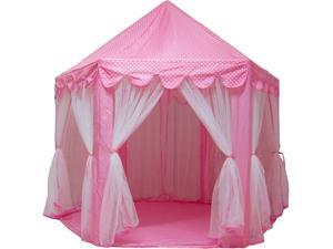 ubesgoo Princess Castle Kids Play Tent - Indoor/Outdoor Play House - Pink ubesgoo Princess Castle Kids Play Tent - Indoor/Outdoor Play House - Pink