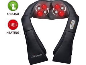 [Snailax Official Shop ] Shiatsu Neck and Shoulder Massager with Heat Back Massager Kneading Massage Pillow  for Car Home Office Use SL632