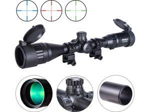 Pinty 3-9X40 Rifle Scope AO Red Green Blue Illuminated Mil Dot with Flip-Open Covers, Sunshade Tube Pinty 3-9X40 Rifle Scope AO Red Green Blue Illuminated Mil Dot with Flip-Open Covers, Sunshade Tube