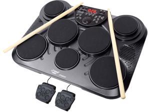 Pyle Pro Electronic Drum Set Portable Tabletop 7 Pad Digital Musical Drum Kit