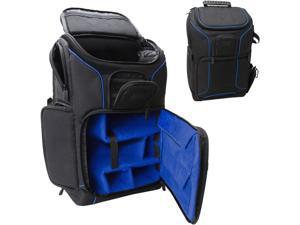 Digital SLR Camera Backpack (Blue) w/Padded Custom Dividers, Tripod Holder, Laptop Compartment, Rain Cover and Accessory Storage by USA Gear for DSLR Cameras by Nikon, Canon, Sony, Pentax & More