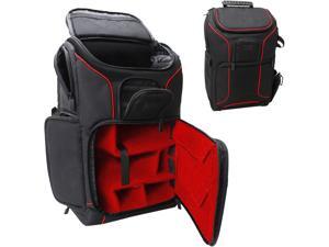 Digital SLR Camera Backpack (Red) w/Padded Custom Dividers, Tripod Holder, Laptop Compartment, Rain Cover and Accessory Storage by USA Gear for DSLR Cameras by Nikon, Canon, Sony, Pentax & More