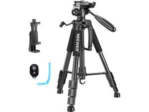 Neewer 56" Aluminum Camera Tripod with 3-Way Swivel Pan Head, Cellphone Holder, Bag for iPhone, Samsung, Huawei Smartphone, DSLR Camera, Load up to 8.8 Pounds Black (SAB234) Neewer 56" Aluminum Camera Tripod with 3-Way Swivel Pan Head, Cellphone Holder, Bag for iPhone, Samsung, Huawei Smartphone, DSLR Camera, Load up to 8.8 Pounds Black (SAB234)