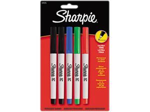 Sharpie Permanent Markers Ultra Fine Point Assorted Colors 5/Set 37675PP