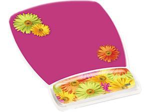 Gel Mouse Pad w/Wrist Rest  Nonskid Plastic Base  6-3/4 x 9-1/8  Daisy Design
