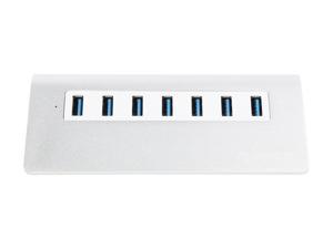 Powered USB HUB, ORICO Aluminum 7 Port Super Speed USB3.0 Hub with 24W(12V/2A) Power Adapter and 3.3Ft. USB3.0 Cable Cord for iMac MacBook PC Laptop